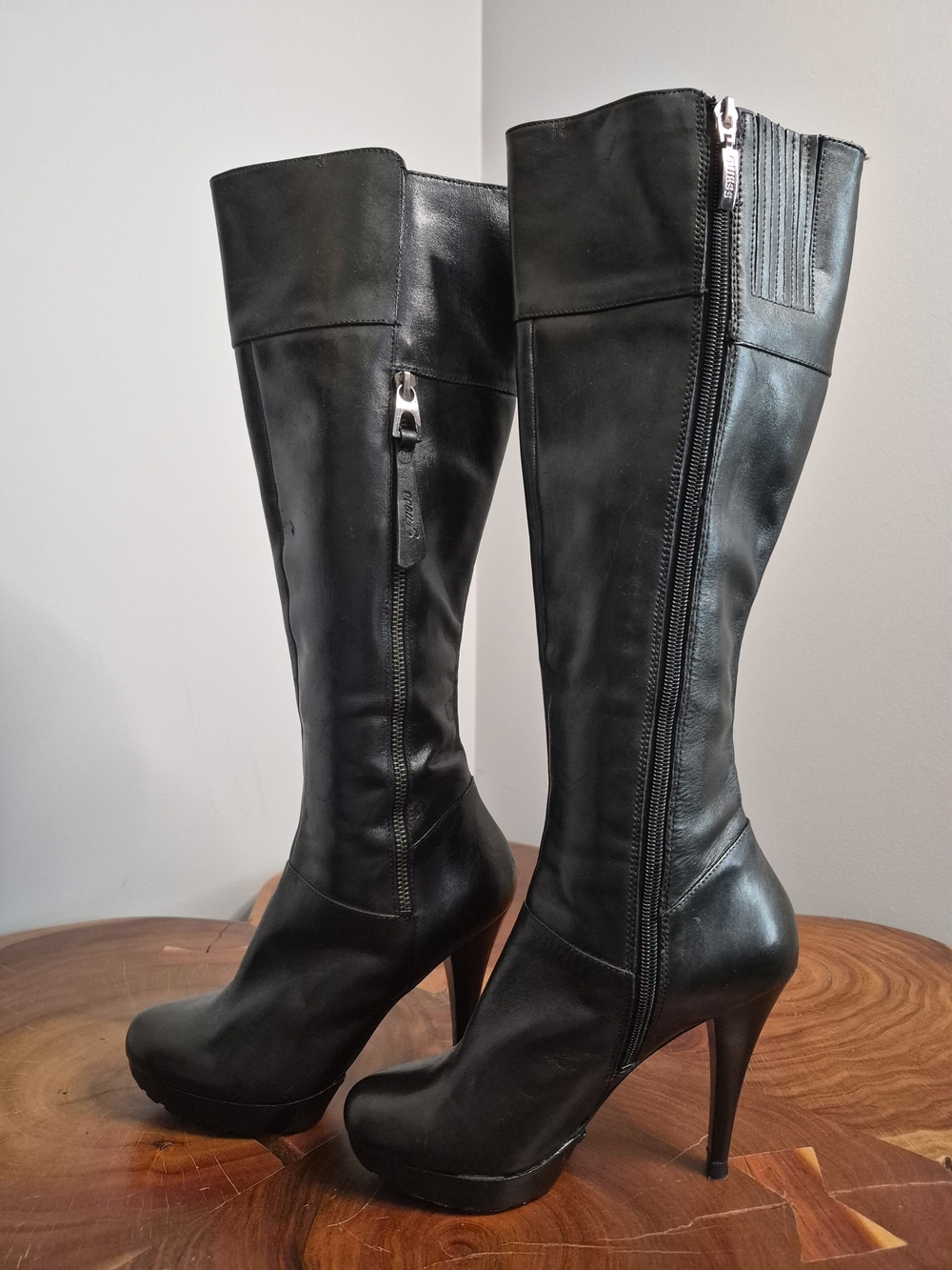 Guess Black Women's Teddie Platform Over-the-Knee Stiletto Boots - Picture 6 of 15